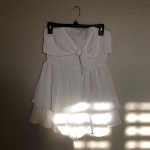 White strapless Princess Polly romper